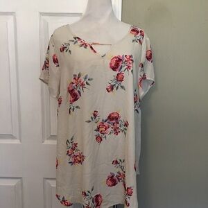 Torrid Cream Floral Relaxed Blouse Top